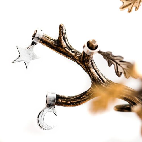 handmade silver star and moon charm for a tree sculpture, necklace or bracelet