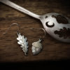 handmade and upcycled teaspoon oak leaf and acorn earrings