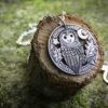 Coin owl handmade and recycled silver shilling The Silver Shilling collection. silver owl necklace totally handcrafted and recycled from old sterling silver shilling coins. Designed and created by Hairy Growler Jewellery, Cambridge, UK. necklace