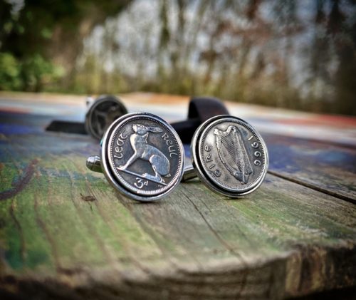Irish hare coin cufflinks