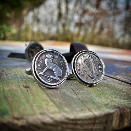 Irish hare coin cufflinks