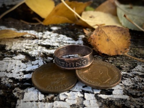 Jenny wren farthing coin jewellery handmade ring