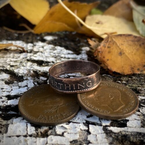 Jenny wren farthing coin jewellery handmade ring