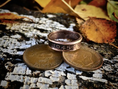 Jenny wren farthing coin jewellery handmade ring