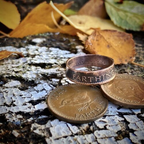 Jenny wren farthing coin jewellery handmade ring