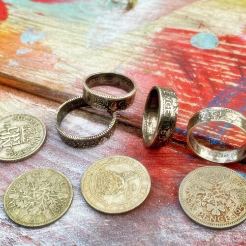 lucky sixpence coin ring