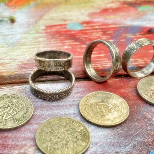 lucky sixpence coin ring