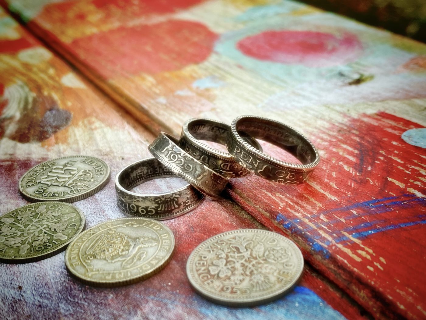 lucky sixpence coin ring