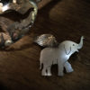 handcrafted and recycled spoon elephant brooch