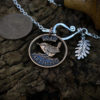 Flourishing jenny wren farthing necklace pendant recycled coin jewellery