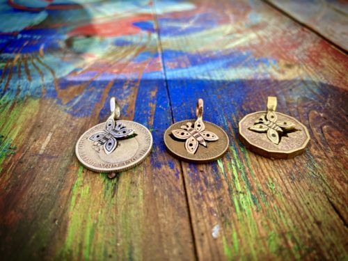 handcrafted bronze and silver butterfly charms for a tree sculpture, necklace or bracelet