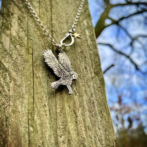 owl jewellery handmade and etically created using only recycled sterling silver