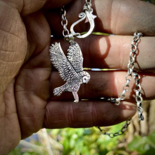 owl jewellery handmade and etically created using only recycled sterling silver