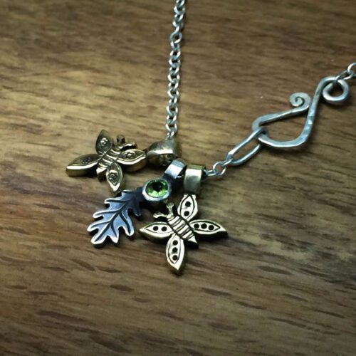 handcrafted bronze and silver butterfly charms for a tree sculpture, necklace or bracelet