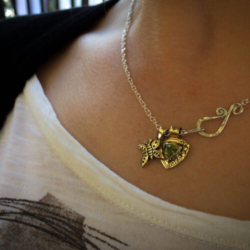 handcrafted bronze and silver butterfly charms for a tree sculpture, necklace or bracelet