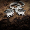 Flying pig cufflinks handcrafted and recycled from sterling silver shillings and threepence coins