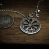 Handmade and upcycled silver half crown Vegvísir magical Icelandic stave necklace