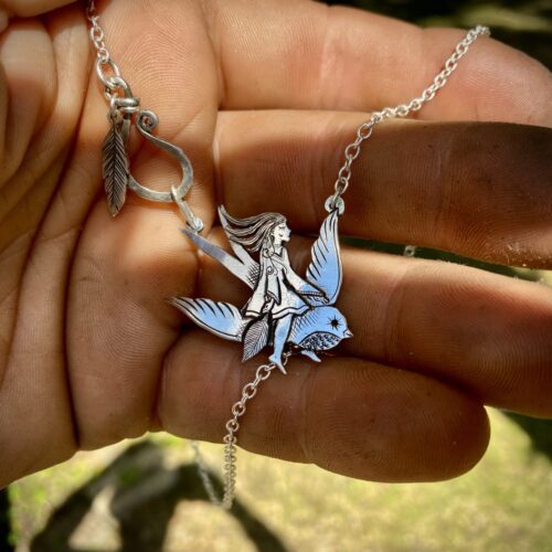 set me free recycled, repurposed, ethically manufactured and responsibly designed silver coin necklace