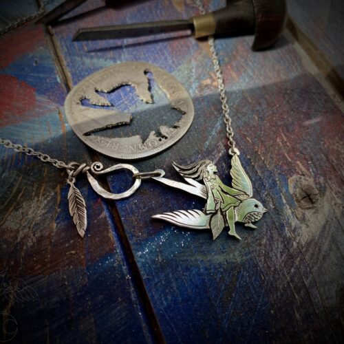 set me free recycled, repurposed, ethically manufactured and responsibly designed silver coin necklace