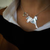 Gorgeous, stylish, eco-friendly, green, ethical and individual. The Hairy Growler silver unicorn necklace is meticulously handcrafted in Cambridge, UK.