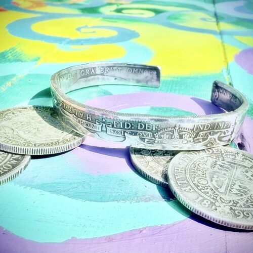 coin jewellery - Recycled sterling silver half crown coins