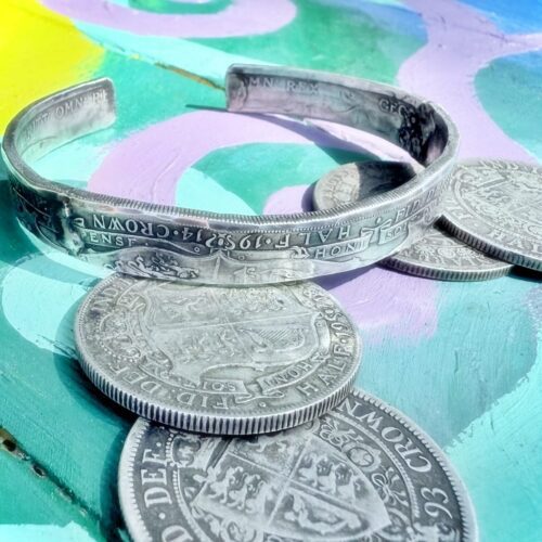 coin jewellery - Recycled sterling silver half crown coins