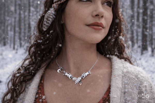 hare necklace individually handmade and recycled from an old Victorian silver coins