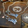 Moon rabbit necklace beautiful and delicately handcrafted from a silver coin