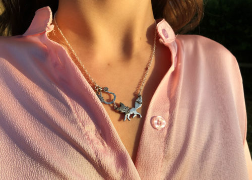 fox necklace pendant handmade and recycled silver coin jewellery handcrafted in an independent ethical studio workshop