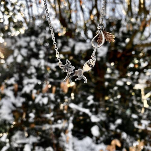fox necklace made from silver coins