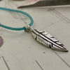silver feather necklace