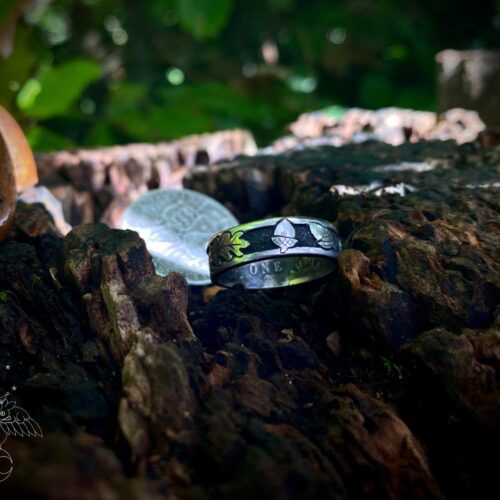 Oak Leaf coin ring - Recycled sterling silver coin
