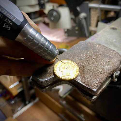 ethical green eco-conscious recycled gold wedding rings made from gold coins