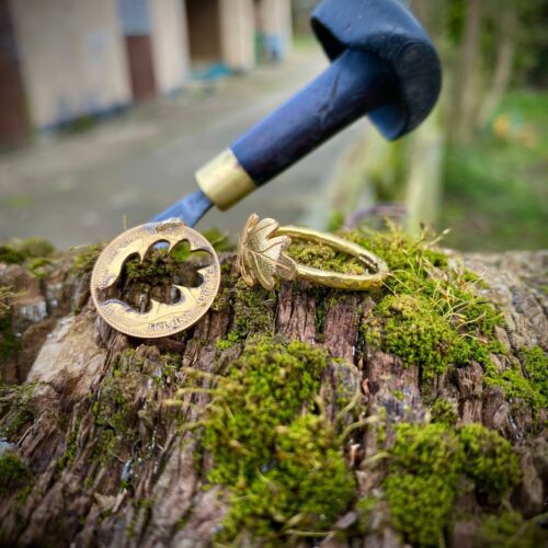 22ct Gold recycled original oak leaf ring