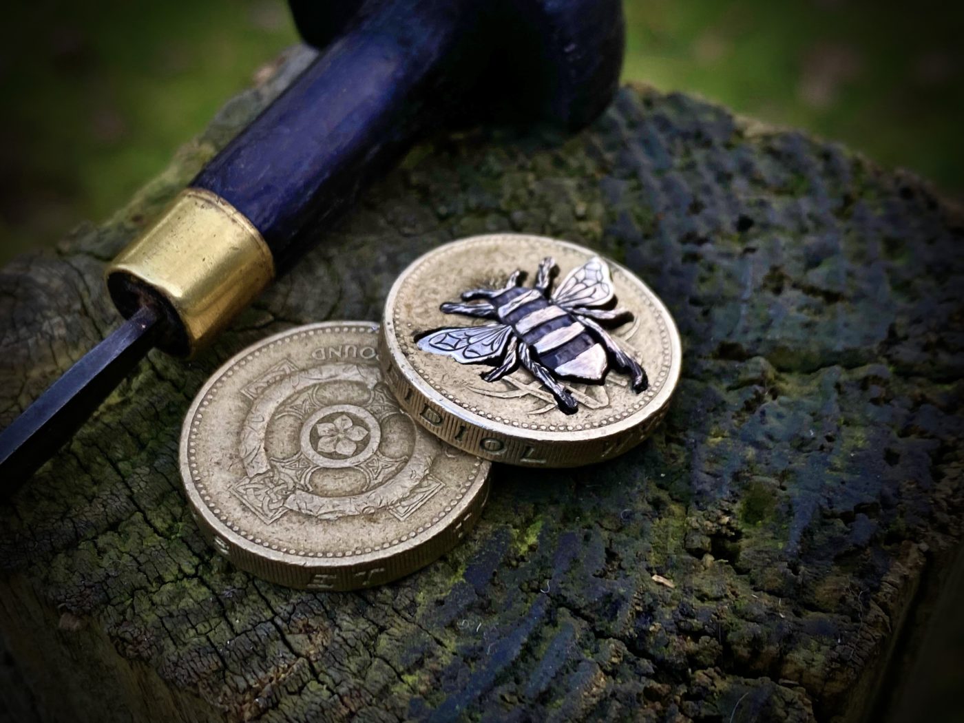 Bee jewellery handmade, handcrafted and completely recycled from old out of circulation coins. Each piece is ethically made in Cambridge England