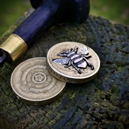 Bee jewellery handmade, handcrafted and completely recycled from old out of circulation coins. Each piece is ethically made in Cambridge England