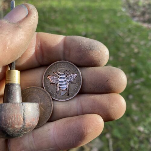 Bee jewellery handmade, handcrafted and completely recycled from old out of circulation coins. Each piece is ethically made in Cambridge England