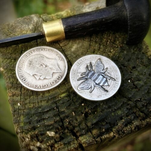 Bee jewellery handmade, handcrafted and completely recycled from old out of circulation coins. Each piece is ethically made in Cambridge England