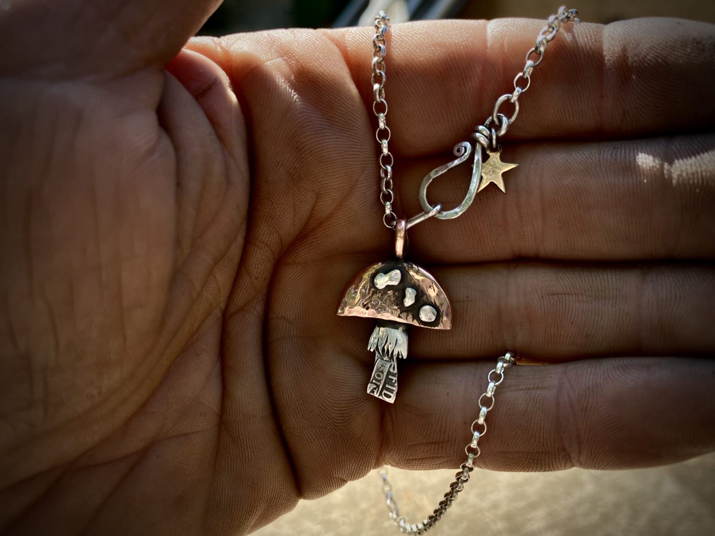 magical mushroom mushy jewellery necklace amulet