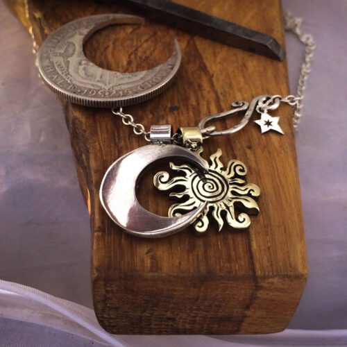 handmade bronze sun charm for a tree sculpture, necklace or bracelet