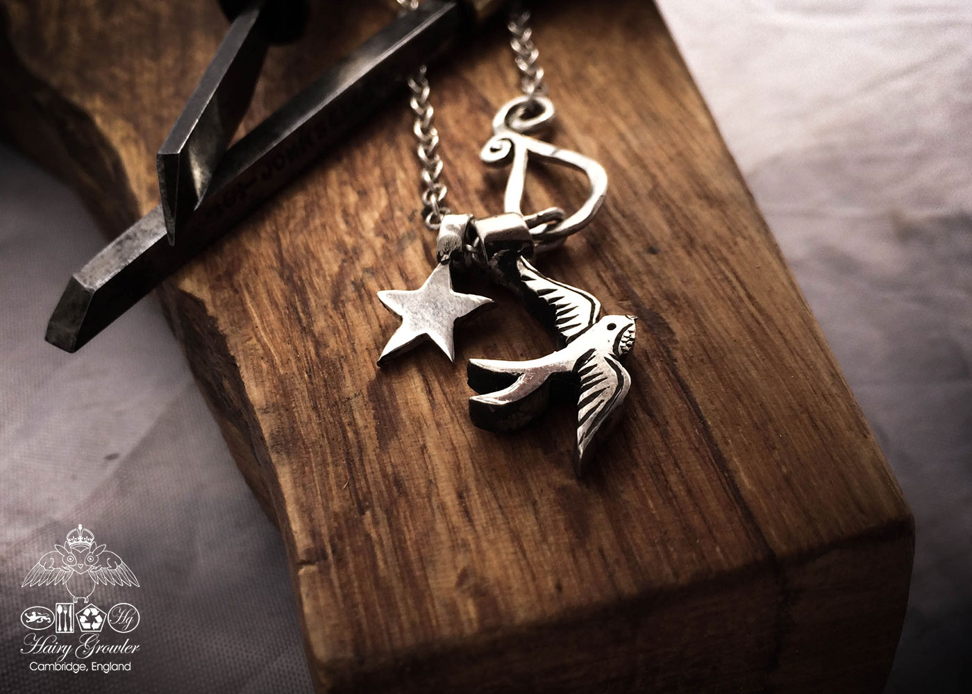 handcrafted silver swallow charm for a tree sculpture, necklace or bracelet