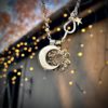 handmade and recycled sterling silver moon charm for a tree sculpture, necklace or bracelet