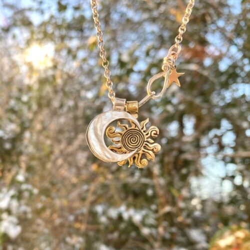 handmade and recycled sterling silver moon charm for a tree sculpture, necklace or bracelet