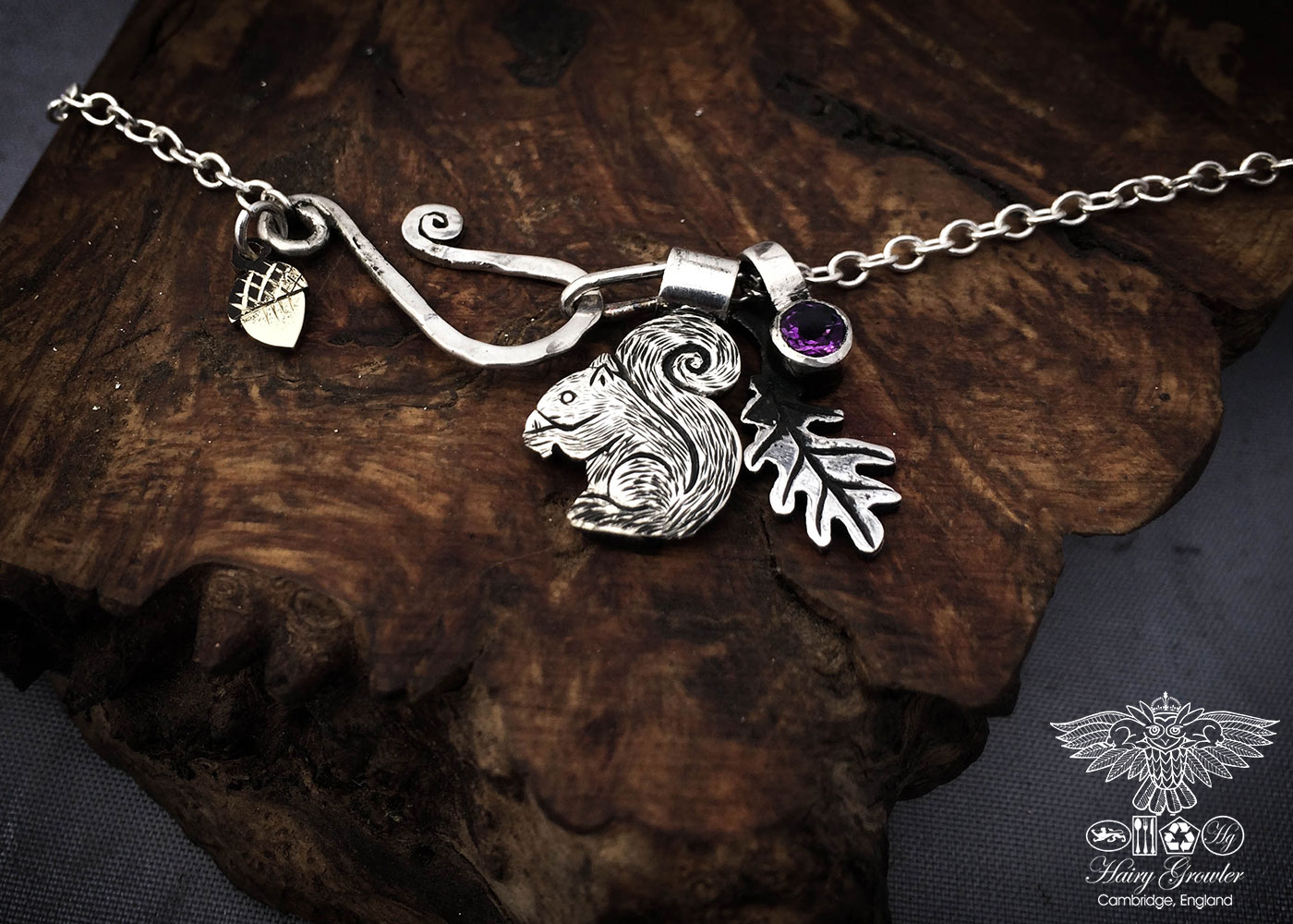 handmade and recycled silver coins squirrel charm for a tree sculpture, necklace or bracelet