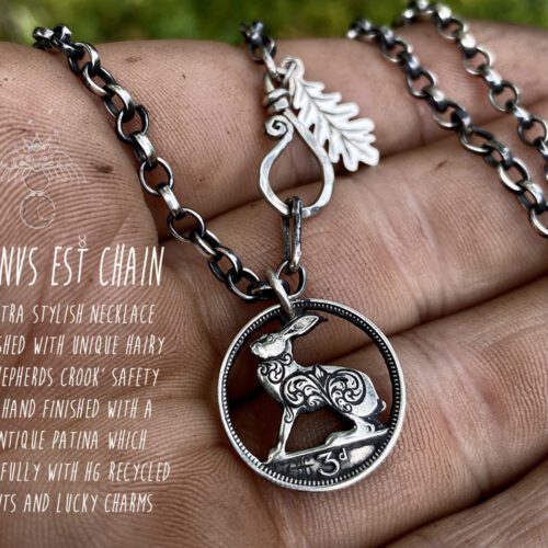 Hairy Growler jewellery silver chain necklaces with special shepherds crook hook catch