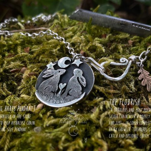 Hairy Growler jewellery silver chain necklaces with special shepherds crook hook catch