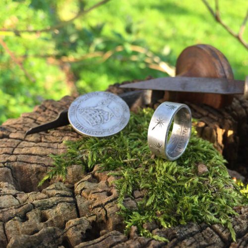 Eco-conscious, eco-friendly, recycled dandelion clock rings. Totally handcrafted and recycled. Made in Cambridge, England, UK by Hairy Growler Jewellery Co.