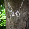 Bicycle necklace handmade and upcycled sterling silver beautiful dutch bike necklace