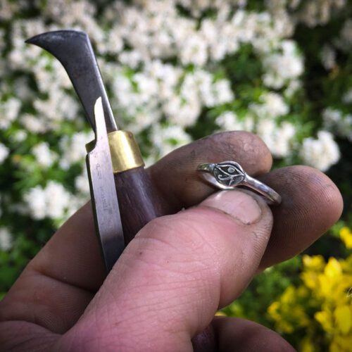handcrafted and recycled silver eye of horus symbol ring