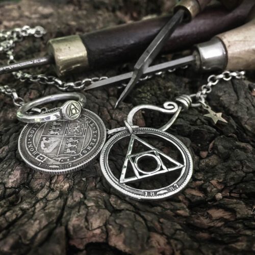 handcrafted and recycled silver philosophers stone quintessence symbol ring